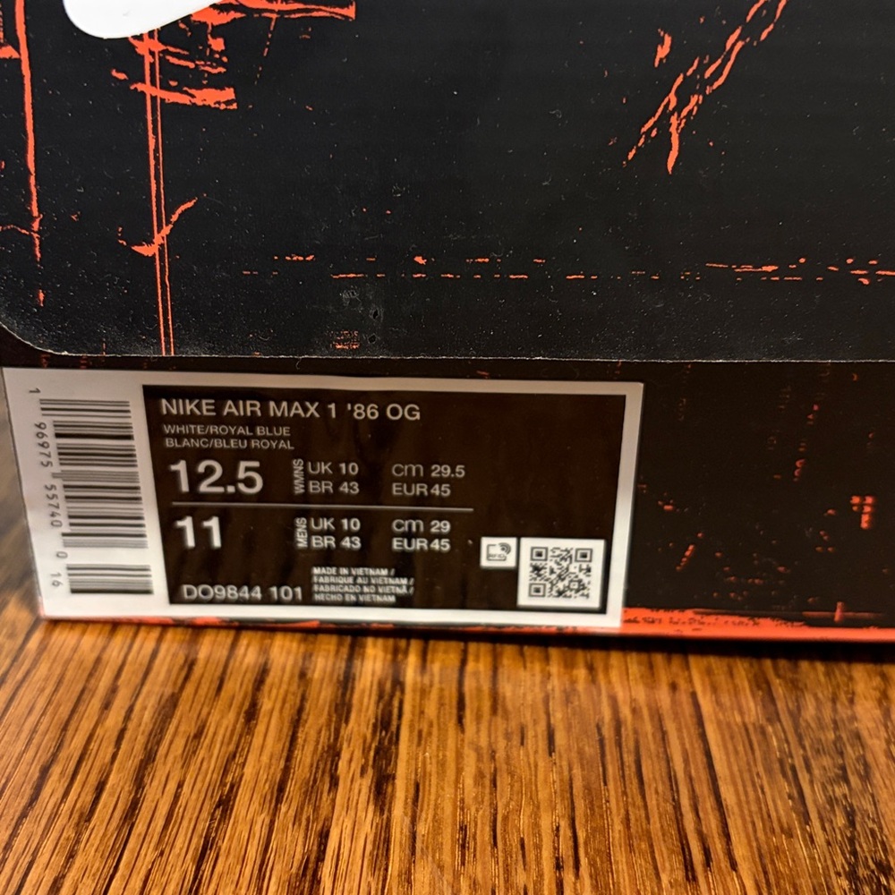 Air max 1 86’ OG 
Royal 
Box ✅
M11/W12.5 - Picture 6 of 7